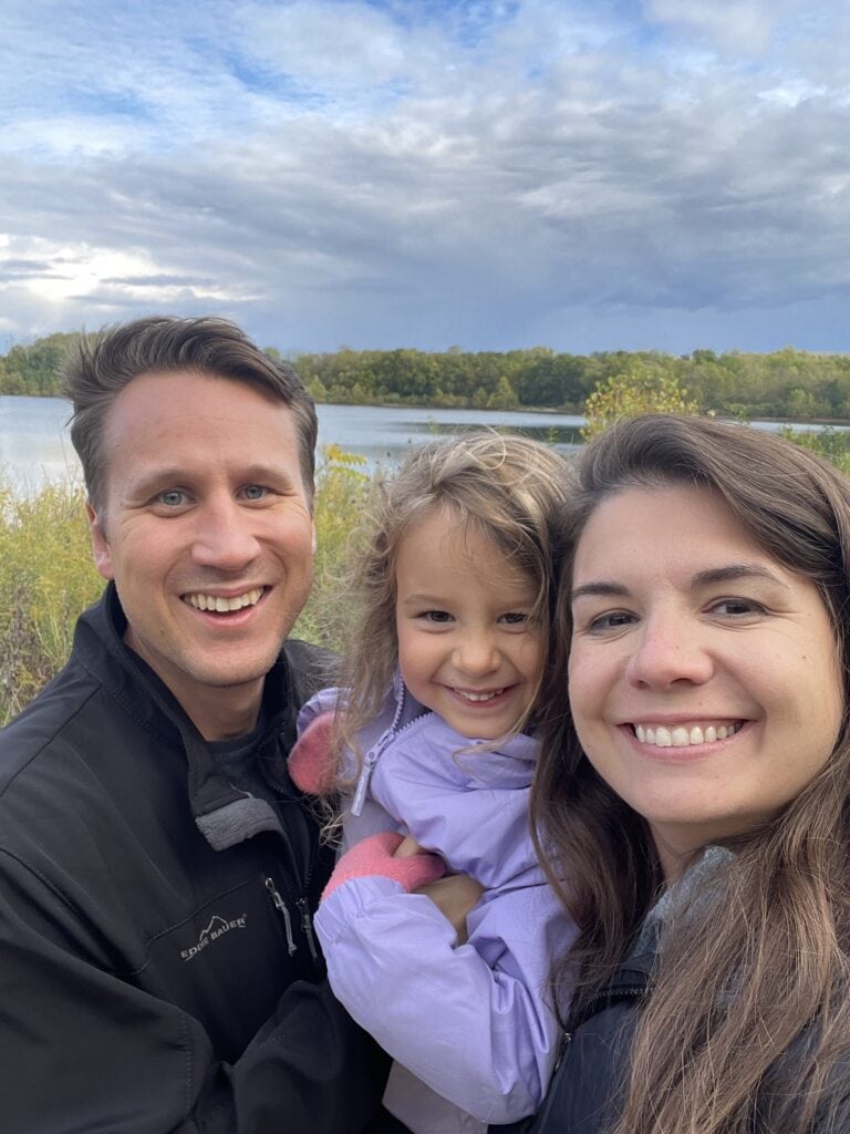 Ryan, daughter Addie, and wife Emily